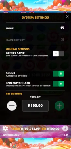 7Slots Sweet Bonanza settings